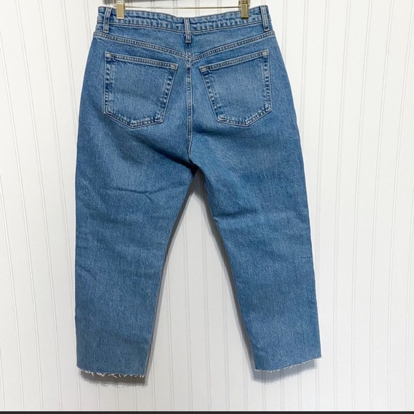 TOPSHOP Bleach Raw Hem Denim Straight Leg Jeans - Picture 3 of 3